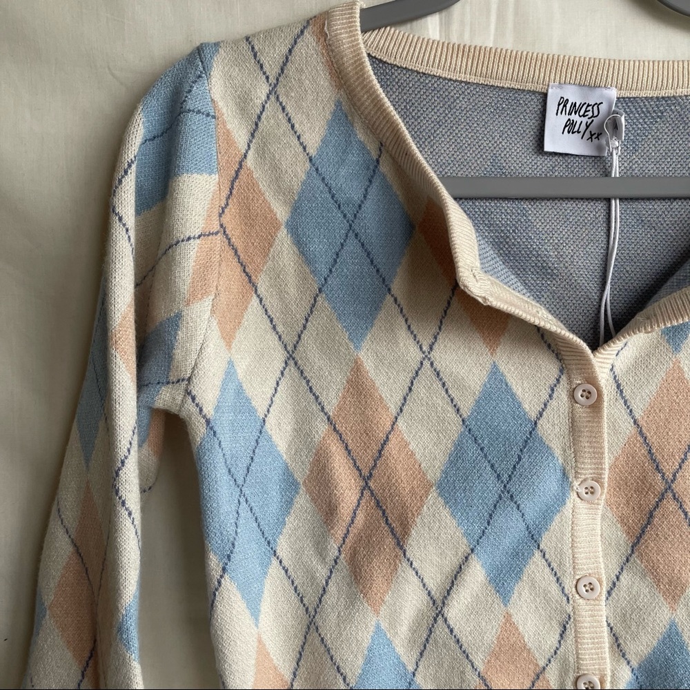 Princess Polly Argyle Cardigan Sweater - Picture 7 of 14